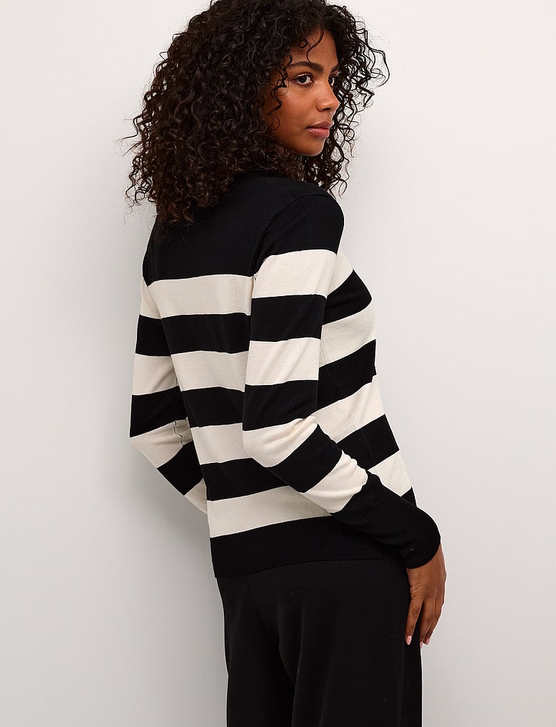 Kaffe - KAlizza Striped Knit Pullover - pullover - black / turtledove stripe - 4
