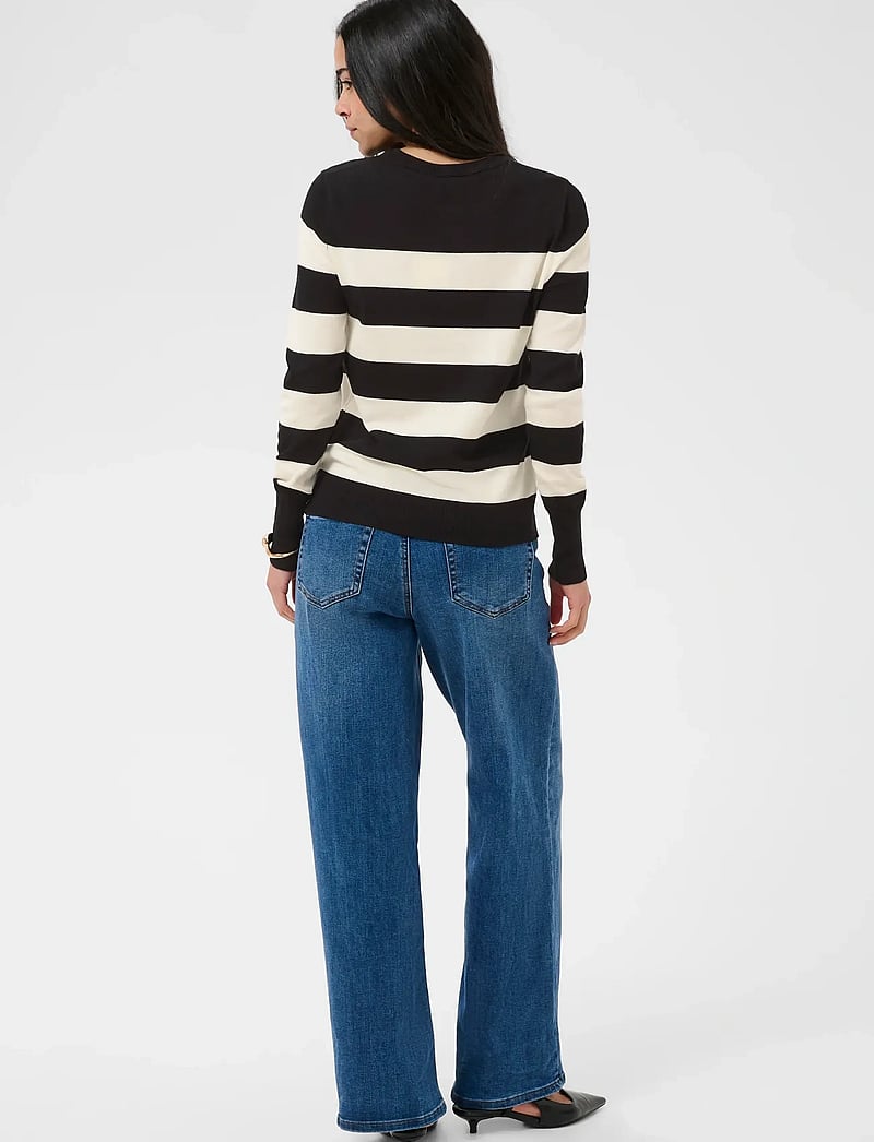 Kaffe - KAlizza Striped Knit Pullover - pullover - black / turtledove stripe - 4