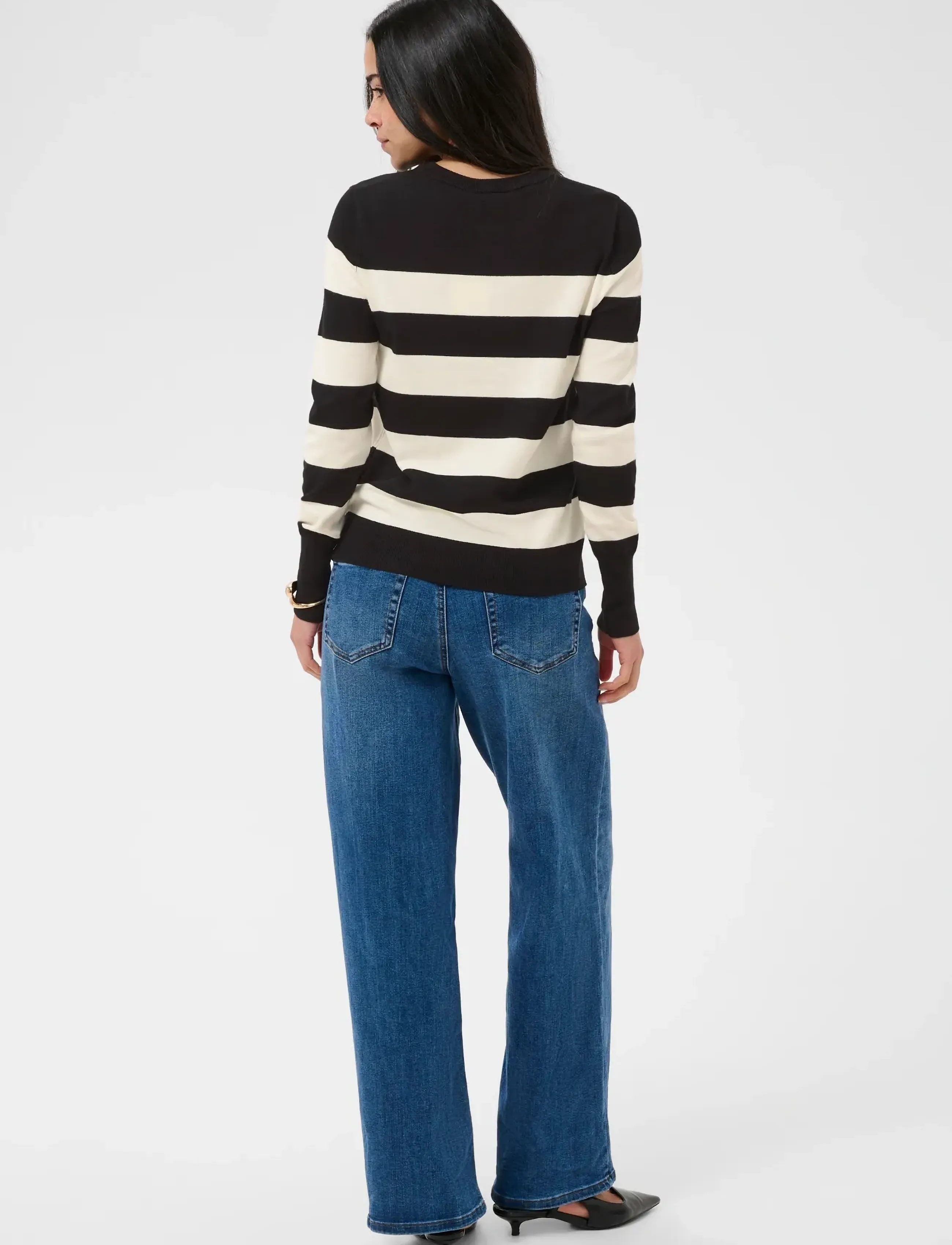 Kaffe - KAlizza Striped Knit Pullover - die niedrigsten preise - black / turtledove stripe - 4