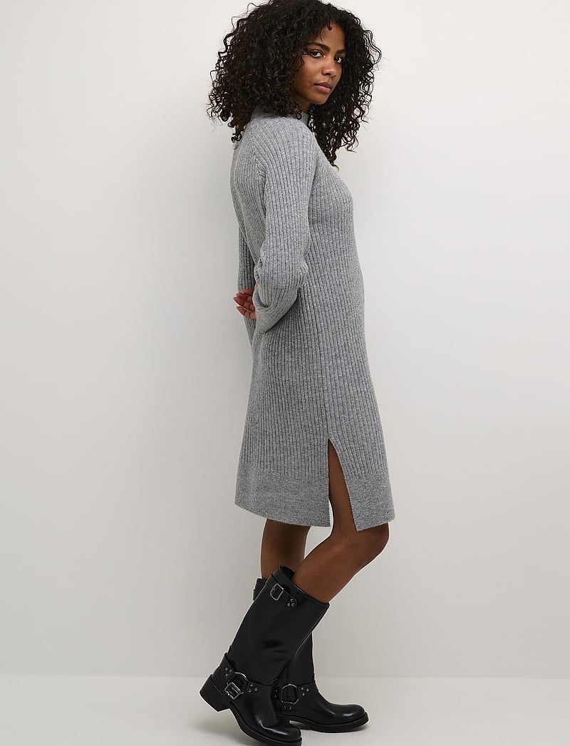 Kaffe - KArinya Knit Dress - knitted dresses - grey melange - 0