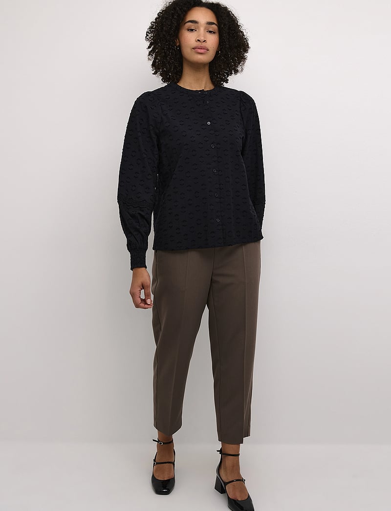 Kaffe - KAenya Blouse - långärmade blusar - black deep - 0