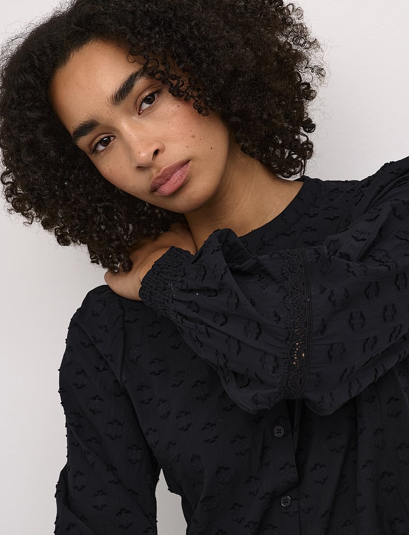 Kaffe - KAenya Blouse - långärmade blusar - black deep - 4