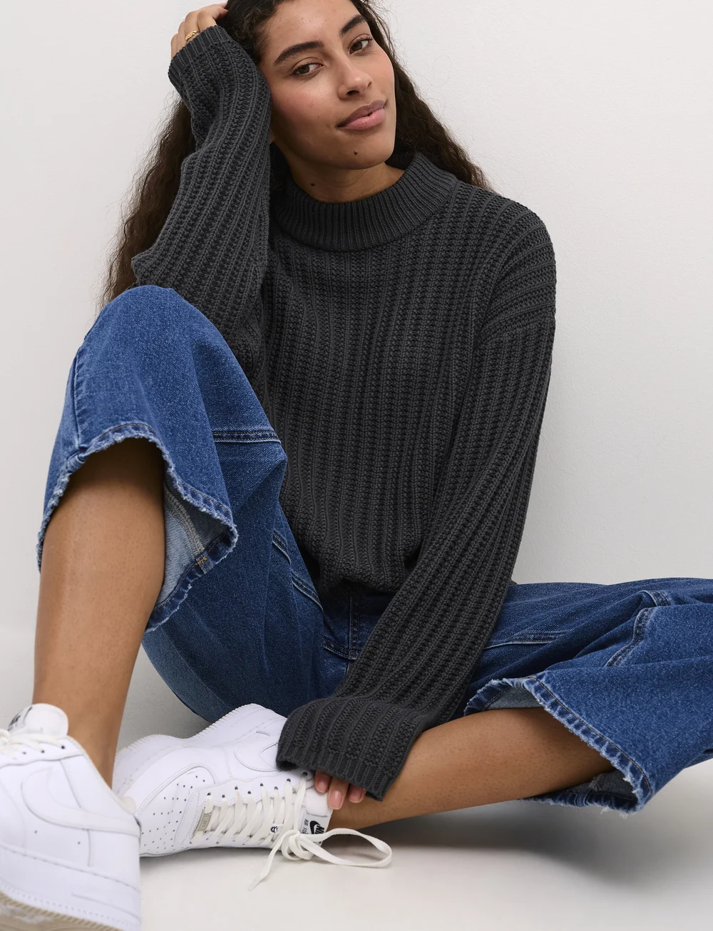 Kaffe - KAbess Pullover - stickade tröjor - black oyster - 4