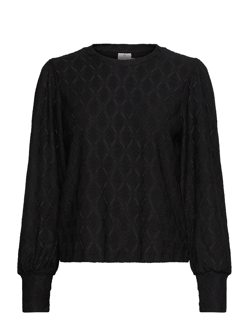 Kaffe - KAtine Lace Blouse - langærmede bluser - black deep - 1