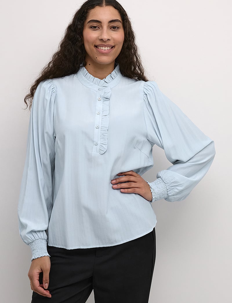 Kaffe - KAdorit Blouse - långärmade blusar - celestial blue - 0