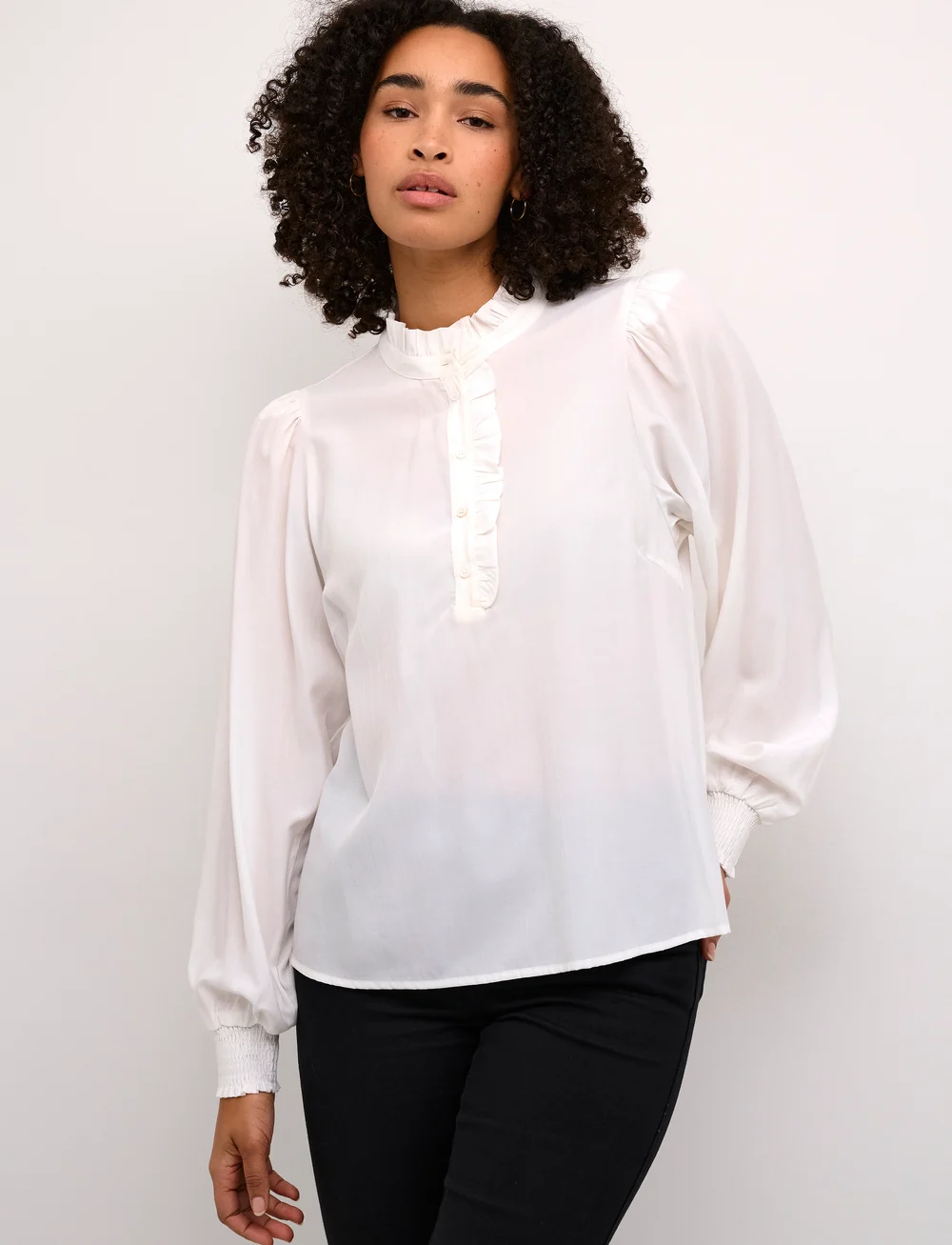 Kaffe - KAdorit Blouse - langærmede bluser - chalk - 0