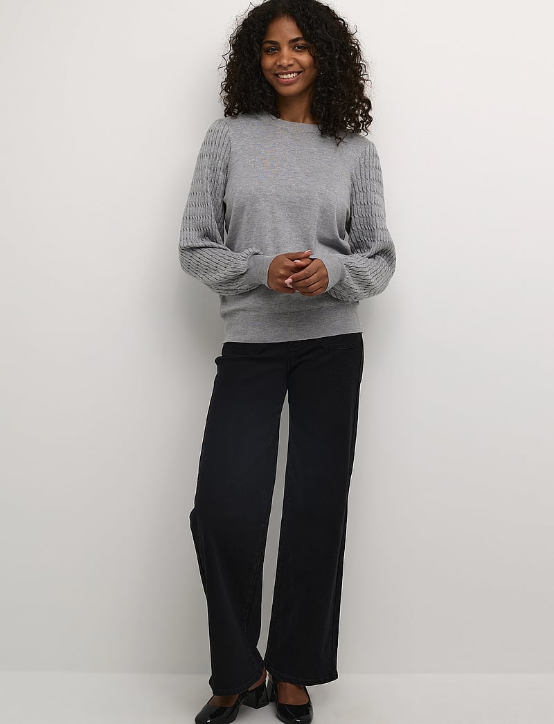 Kaffe - KAnanna Pullover - stickade tröjor - grey melange - 3