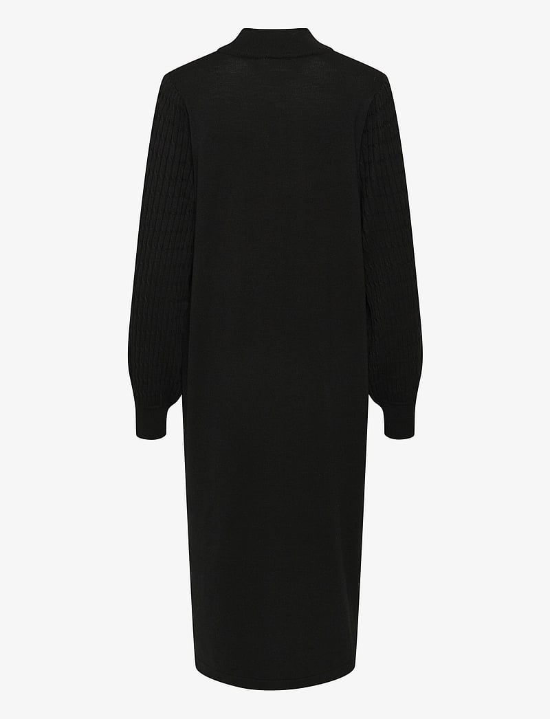 Kaffe - KAnanna Knit Dress - stickade klänningar - black deep - 2