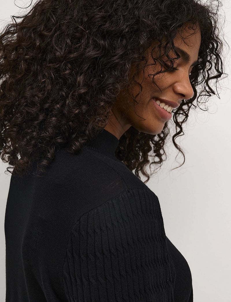 Kaffe - KAnanna Knit Dress - stickade klänningar - black deep - 5