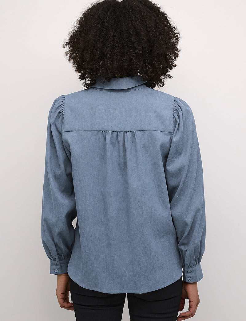 Kaffe - KAhermine Shirt - langærmede skjorter - celestrial blue c. - 4