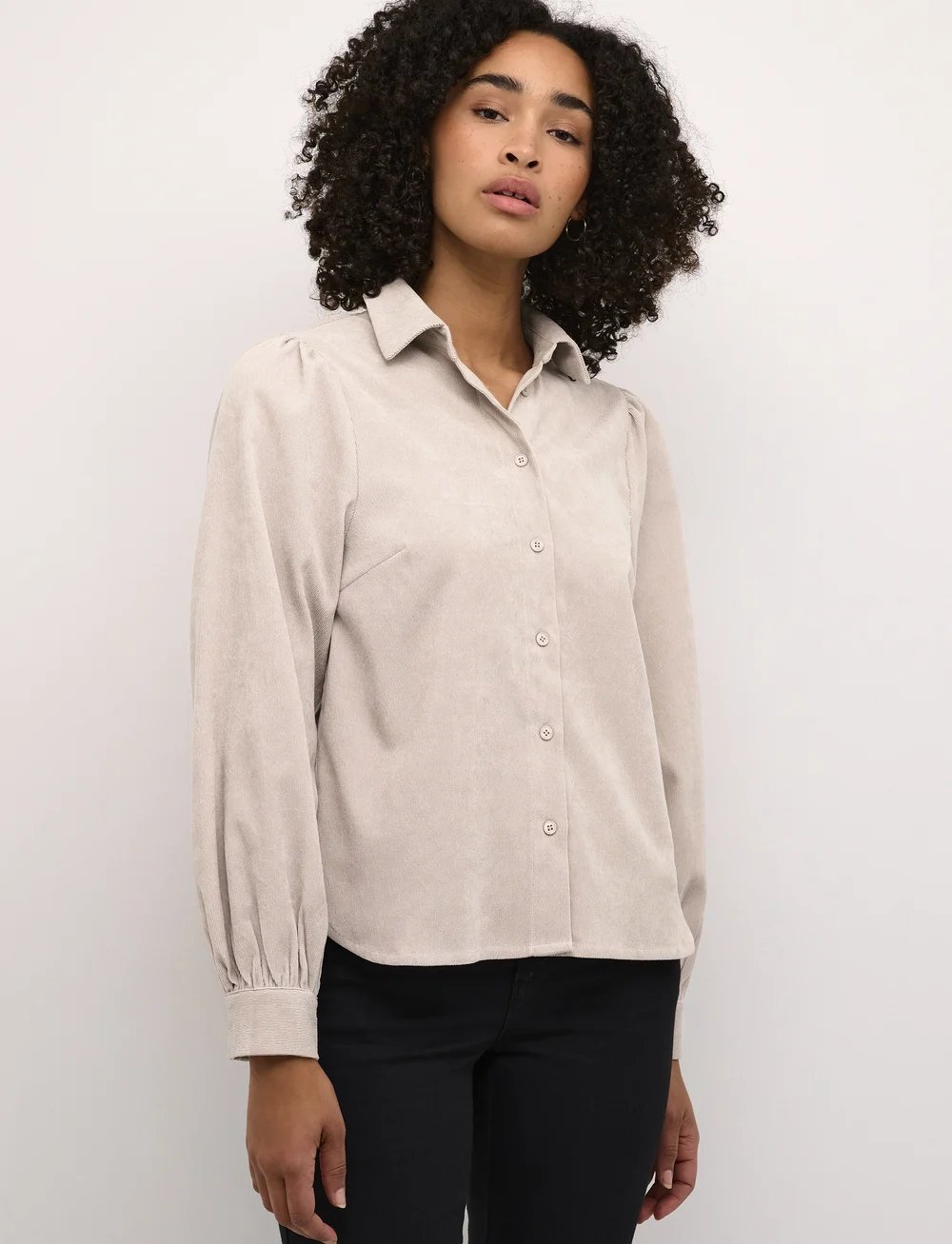 Kaffe - KAhermine Shirt - langærmede skjorter - feather gray c. - 0