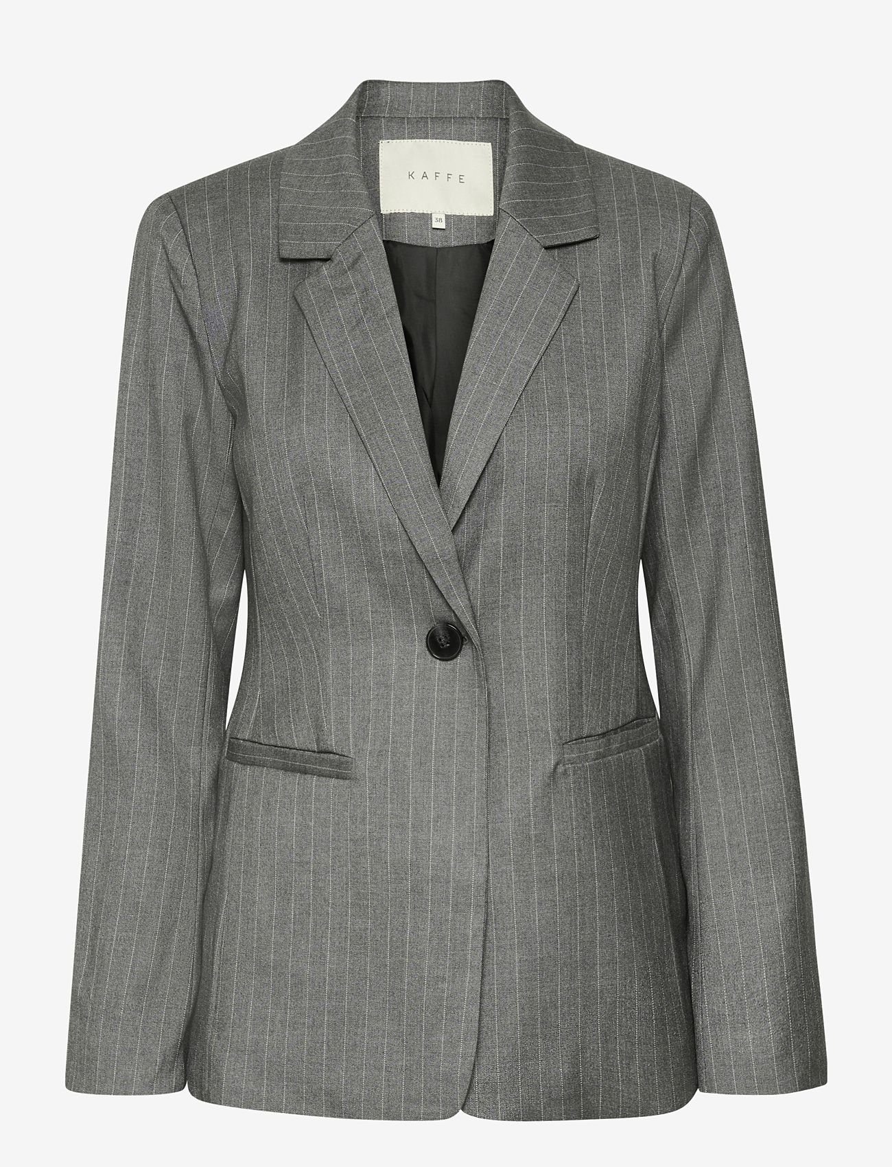 Kaffe - KAdori Blazer - enkelknäppta kavajer - dark grey pinstripe - 1