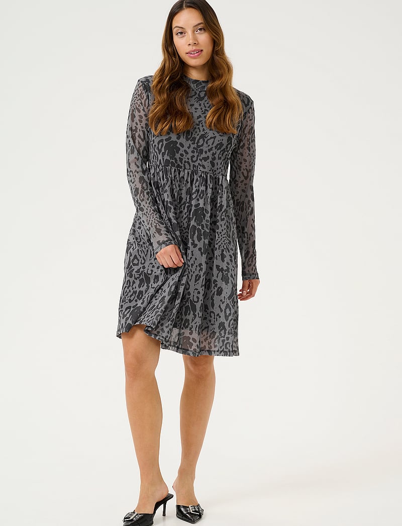 Kaffe - KAjohanne Dress - kurze kleider - major brown/black leopard - 3