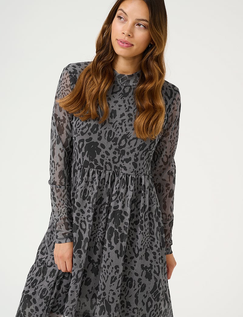 Kaffe - KAjohanne Dress - kurze kleider - major brown/black leopard - 5