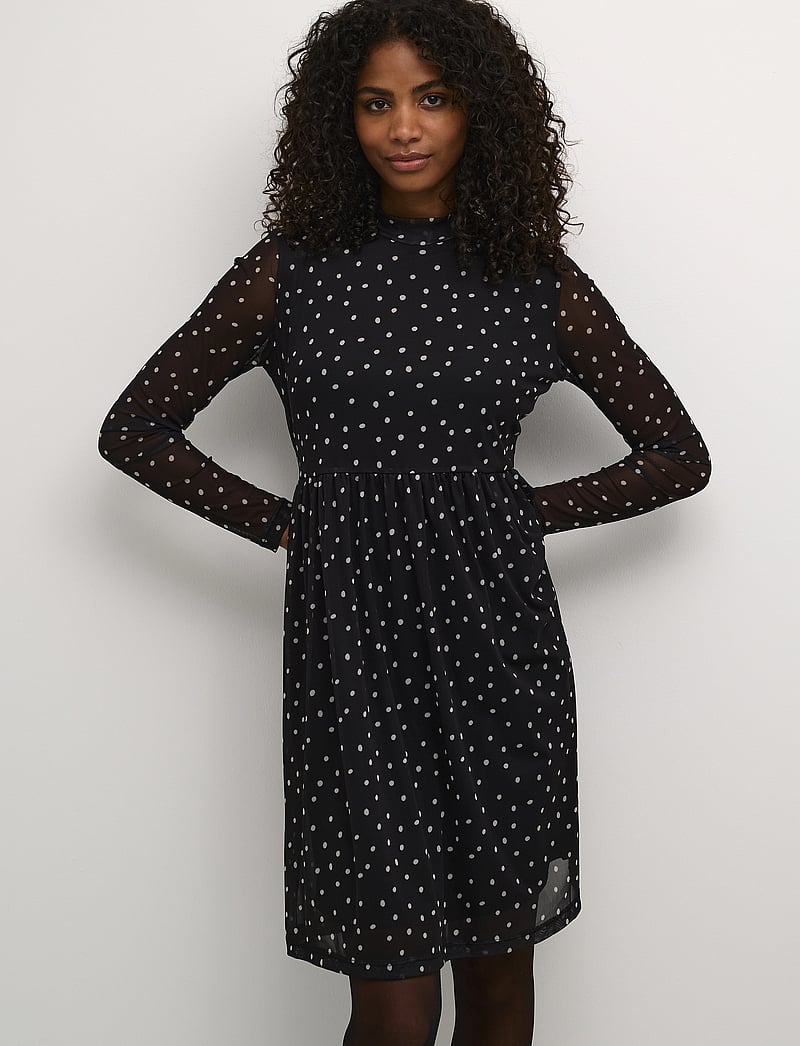 Kaffe - KAjohanne Dress - korta klänningar - black/white dot - 0