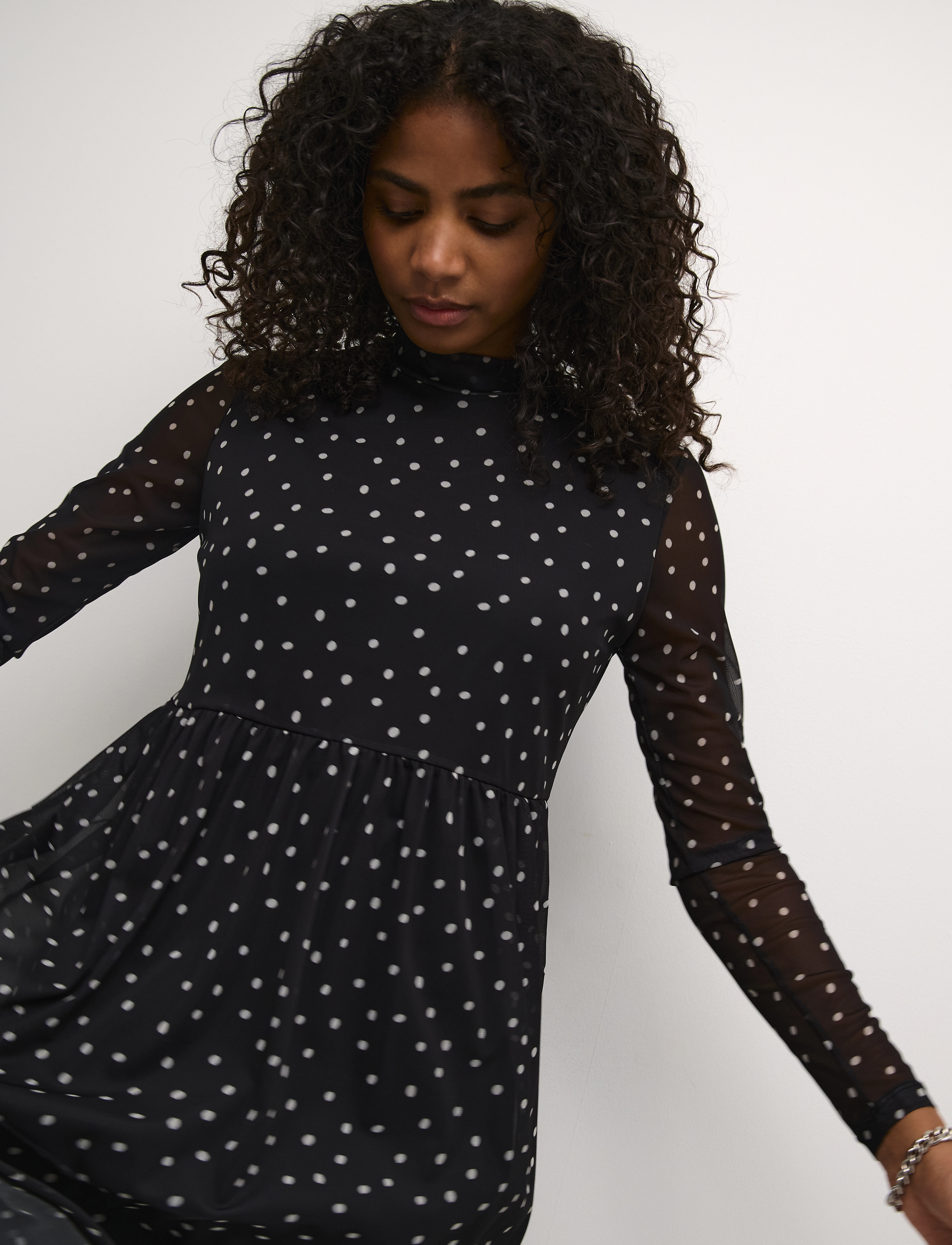 Kaffe - KAjohanne Dress - korte kjoler - black/white dot - 4