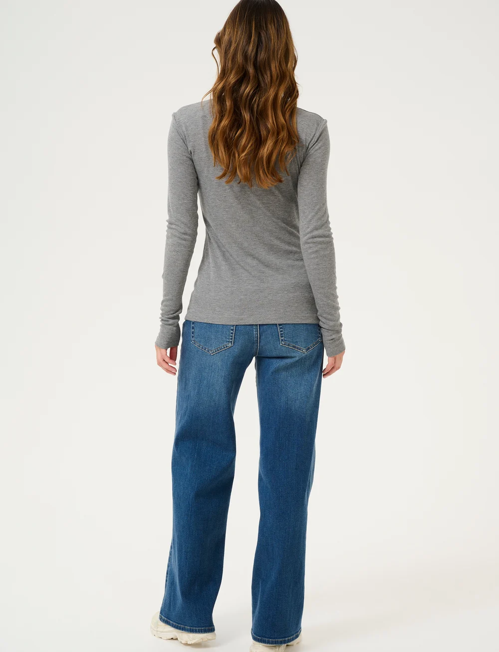 Kaffe - KAronia LS T-Shirt - pikkade varrukatega alussärgid - grey melange - 4