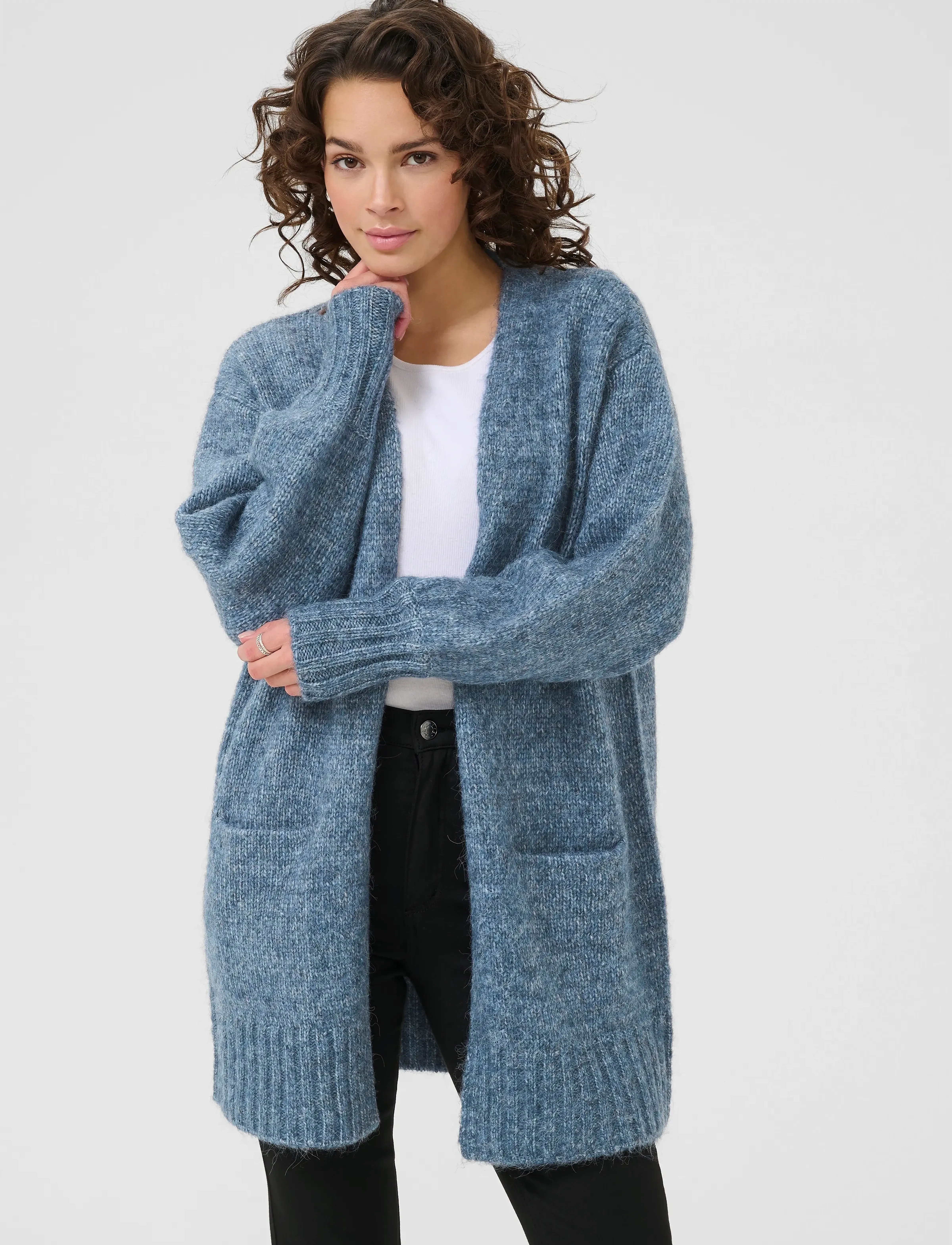 Kaffe KAtrina Knit Cardigan - Knitwear - BERING SEA MELANGE / blue