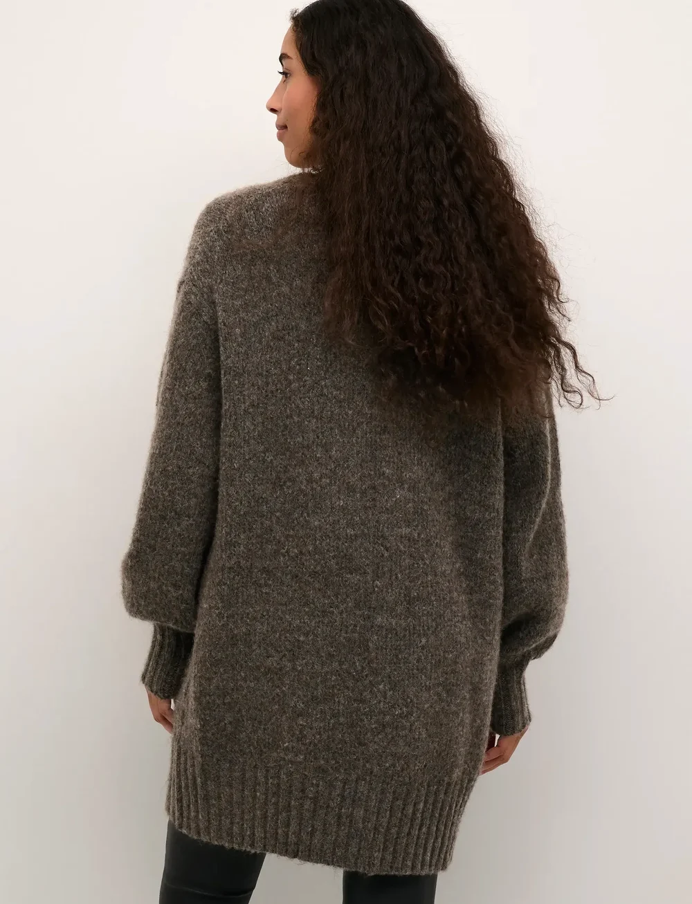 Kaffe - KAtrina Knit Cardigan - cardigans - major brown melange - 4