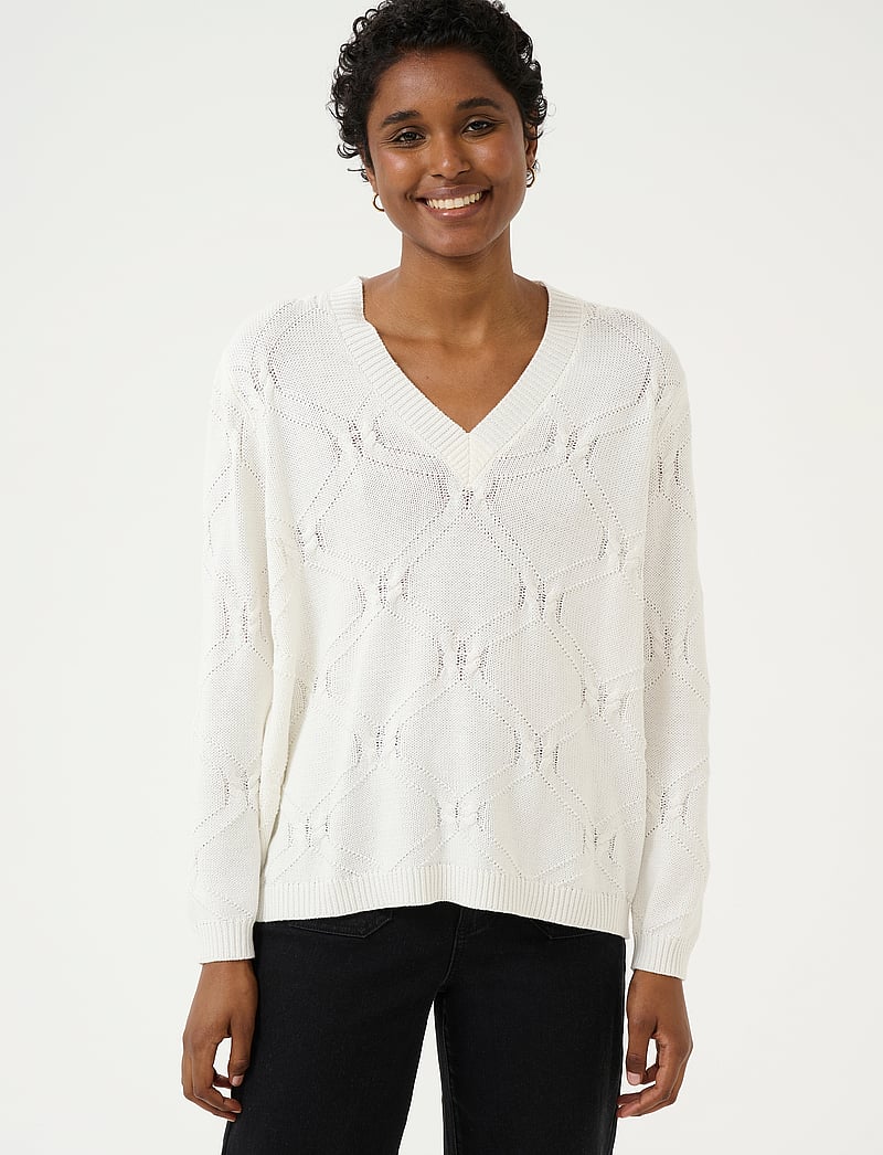 Kaffe - KAcharlie Knit Pullover - sviitrid - chalk - 0