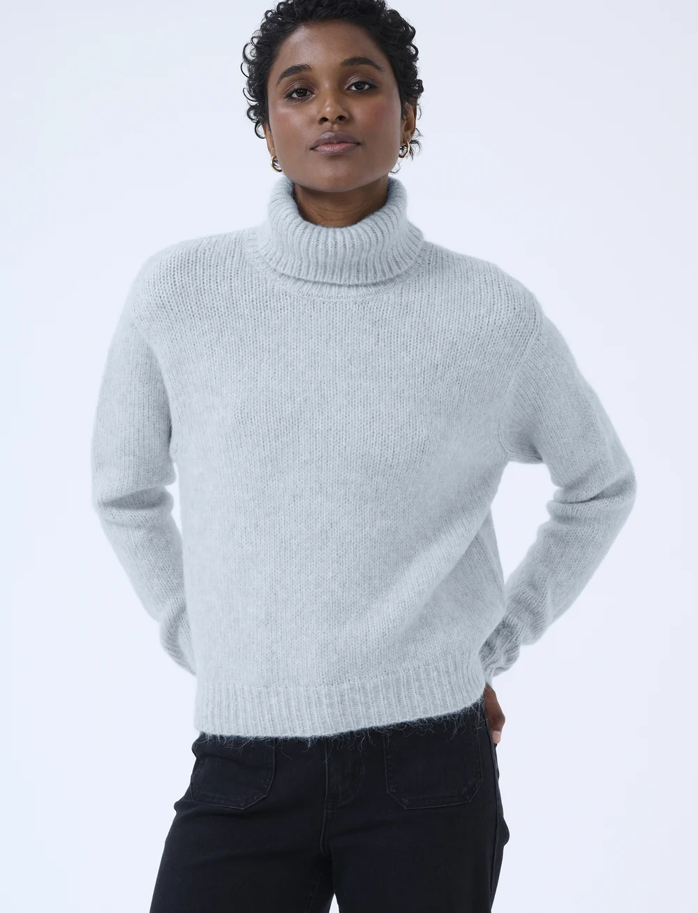 Kaffe - KAtrina LS Pullover - rullekraver - celestial blue melange - 0