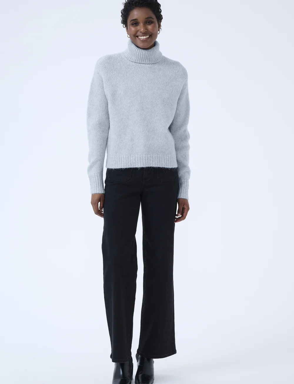 Kaffe - KAtrina LS Pullover - rullekraver - celestial blue melange - 3