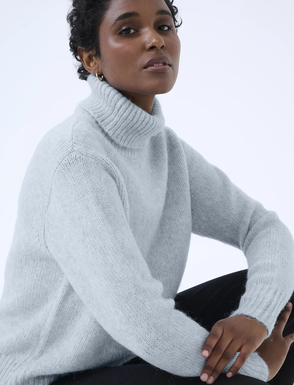 Kaffe - KAtrina LS Pullover - rullekraver - celestial blue melange - 5