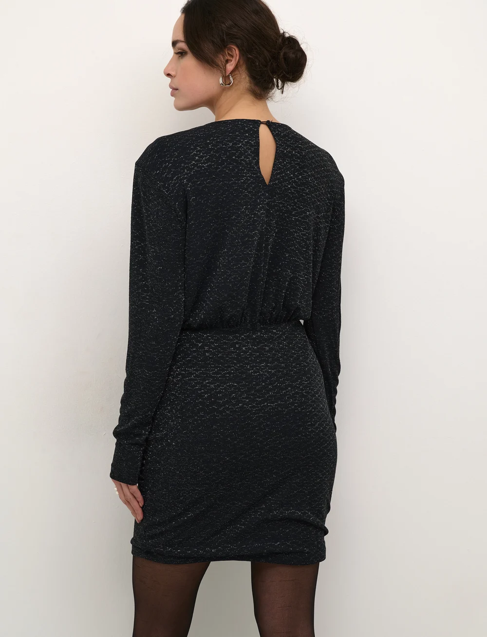 Kaffe - KAellie Jersey Dress - festklänningar - black_silver glitter - 4