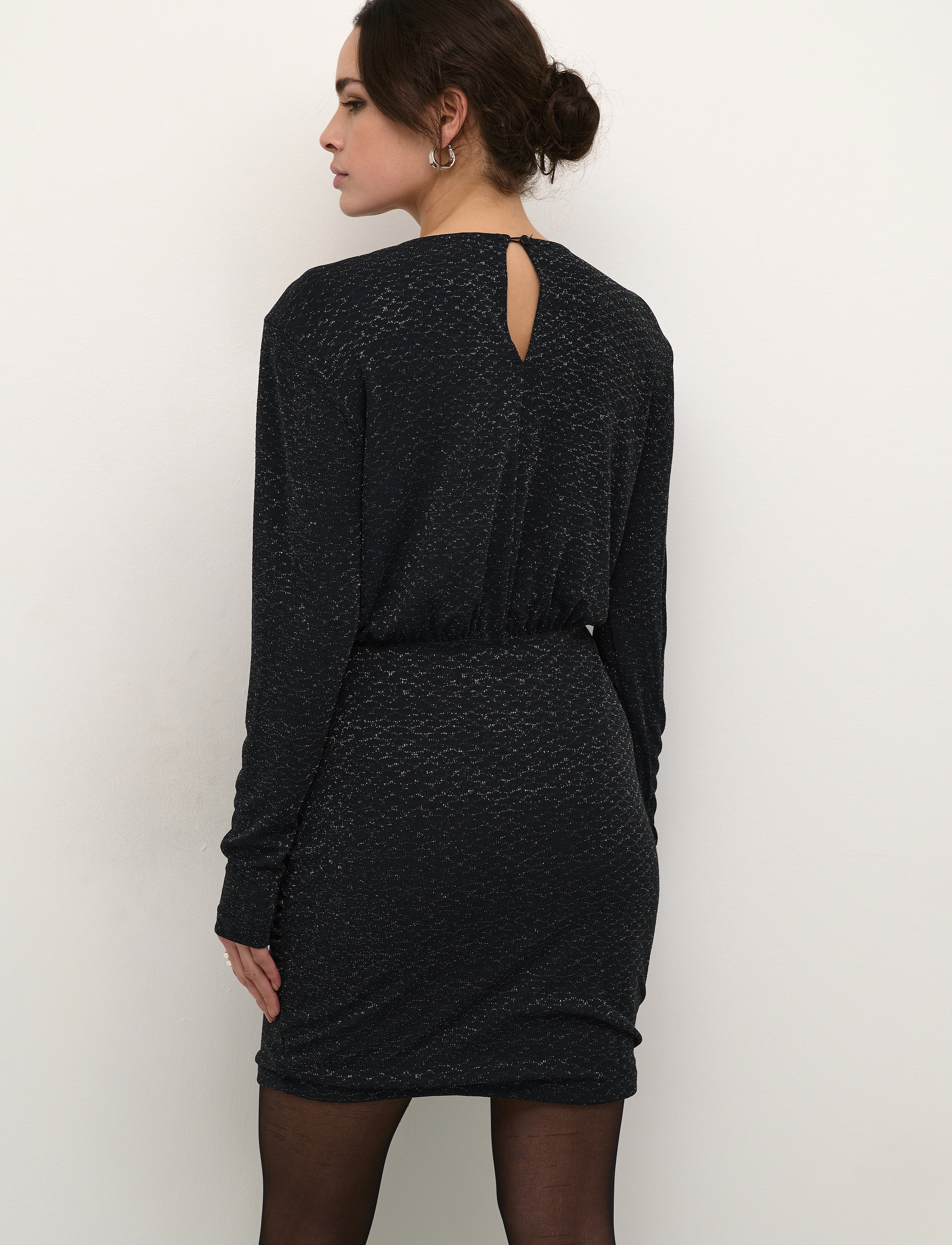 Kaffe - KAellie Jersey Dress - festtøj til outletpriser - black_silver glitter - 4