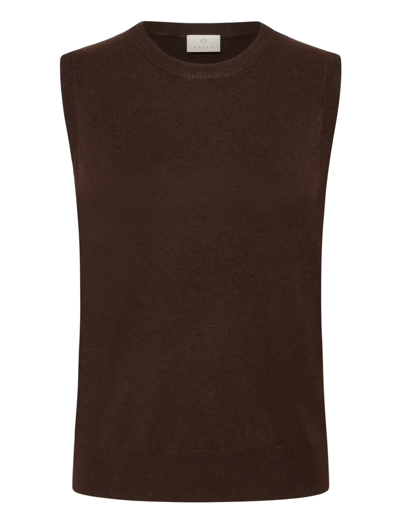 Kaffe Kalizza Knit Slipover, M, Brown, Veste > Strikkede Veste, Dame