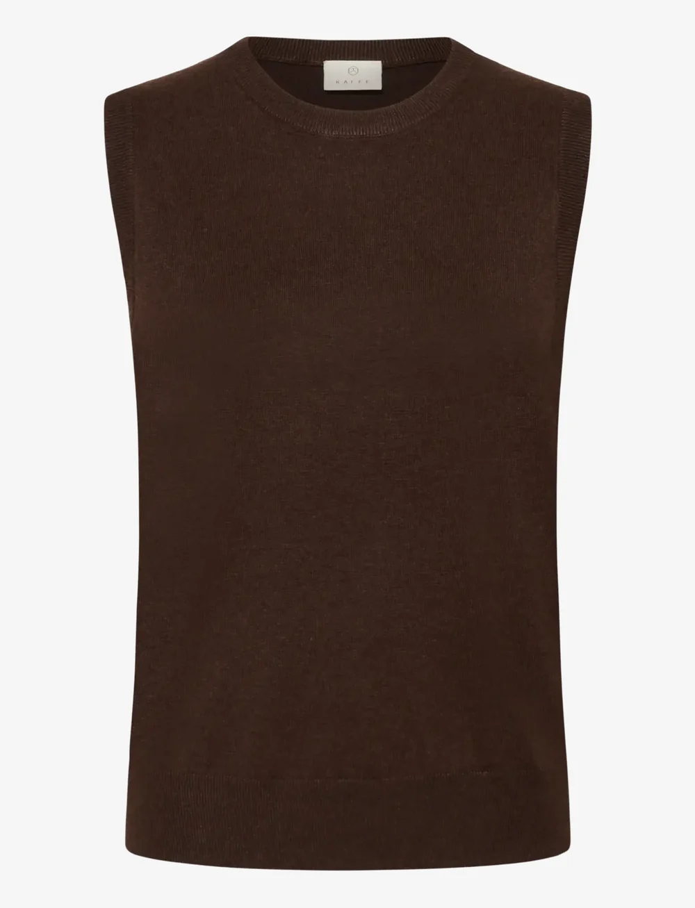 Kaffe - KAlizza Knit Slipover - kootud vestid - chocolate brown melange - 0