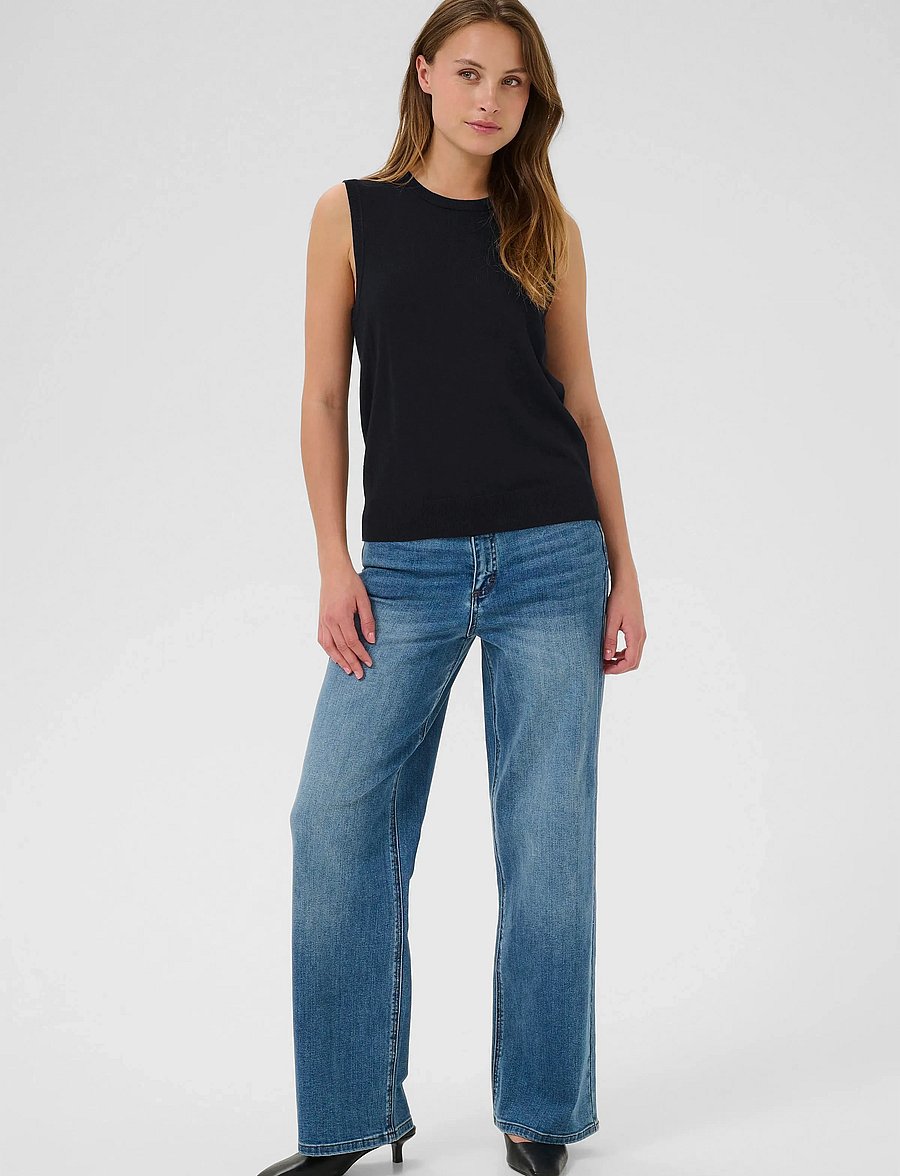 Kaffe - KAlizza Knit Slipover - kootud vestid - black deep - 3