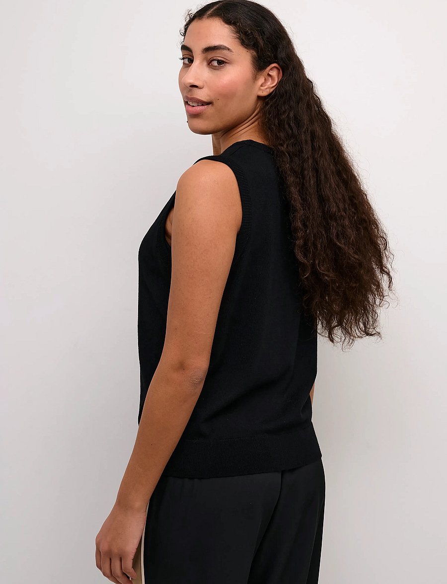 Kaffe - KAlizza Knit Slipover - kootud vestid - black deep - 5
