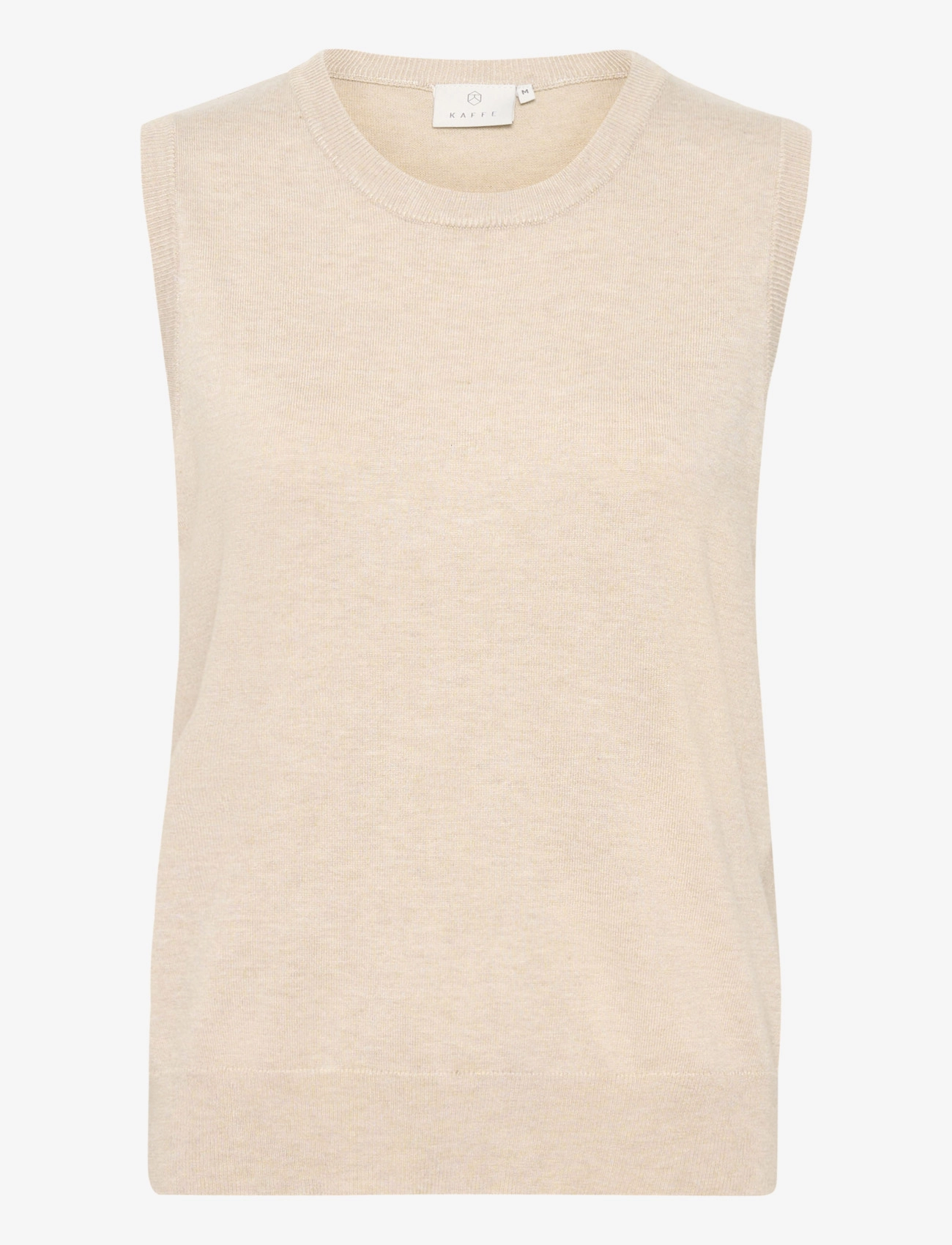 Kaffe KAlizza Knit Slipover - Västar - FEATHER GRAY MELANGE / cream