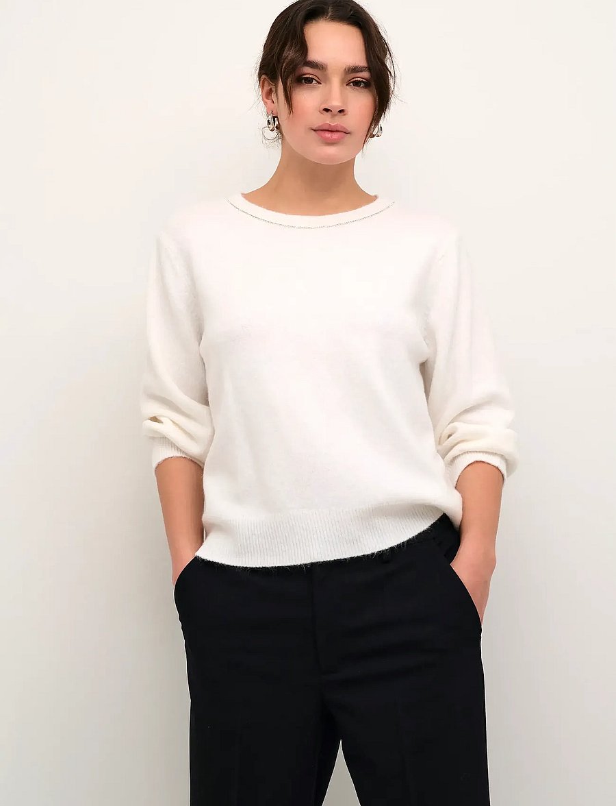 Kaffe - KAmeridith Pullover - pullover - chalk cc. - 0