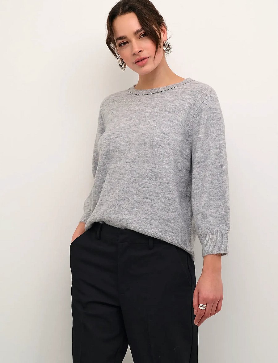 Kaffe - KAmeridith Pullover - pullover - grey melange - 0