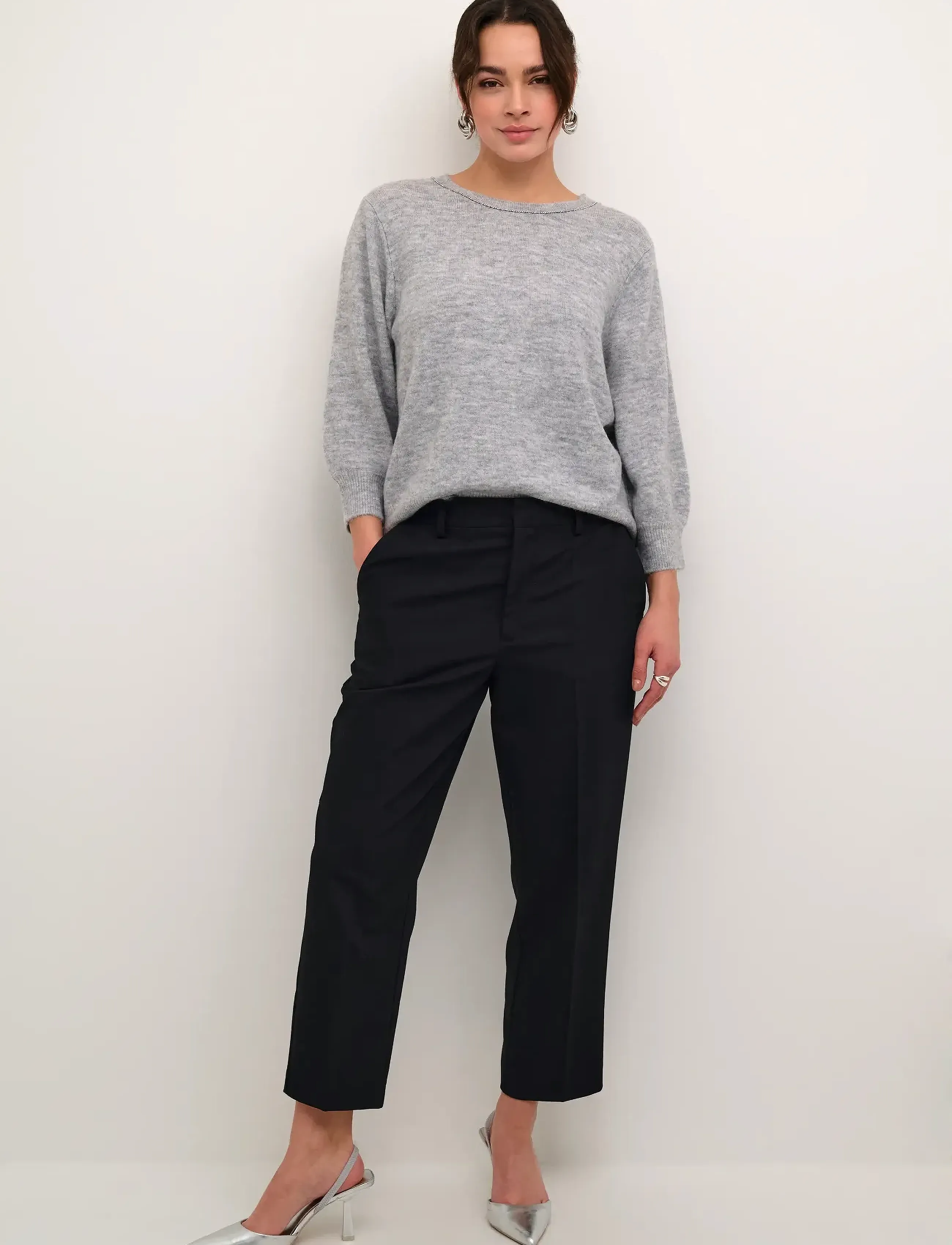 Kaffe - KAmeridith Pullover - swetry - grey melange - 3