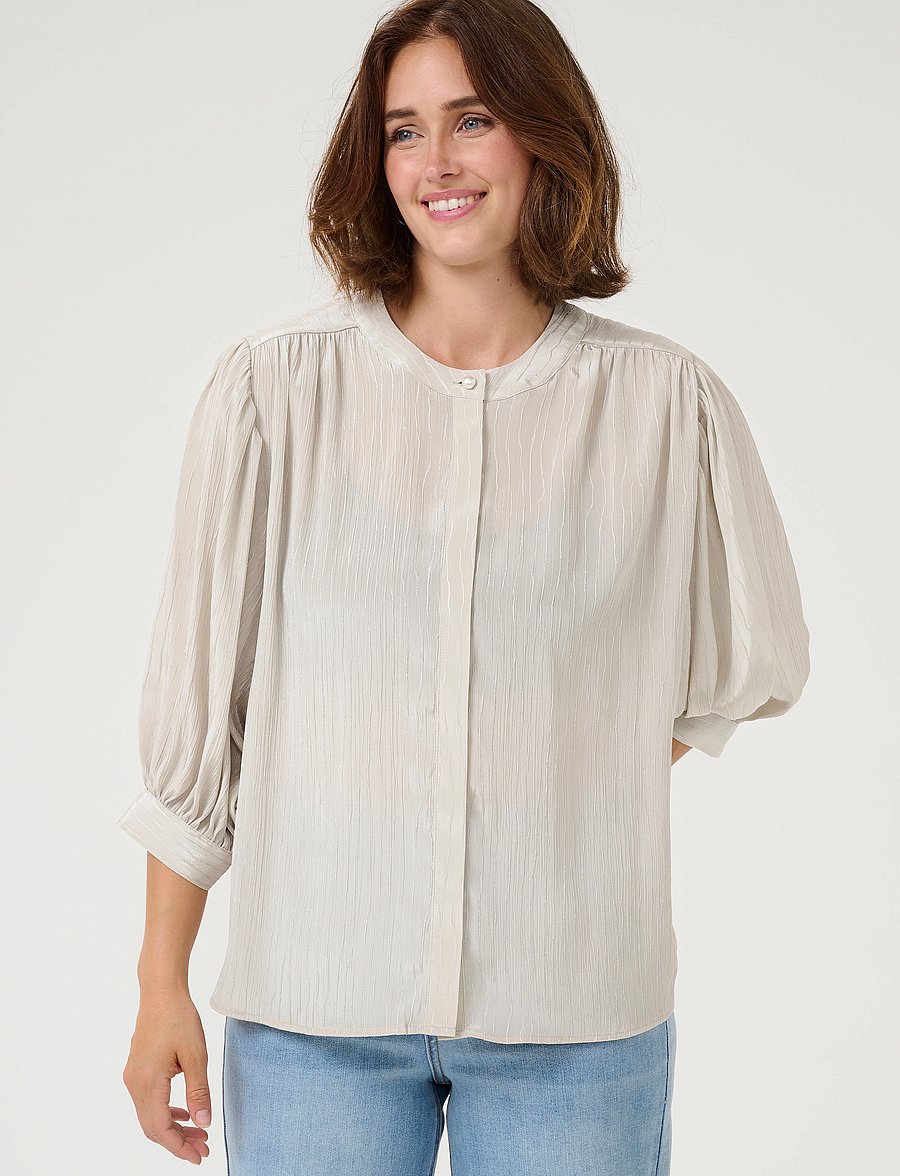 Kaffe - KAolina Shirt - kurzärmlige hemden - moonstruck - 0