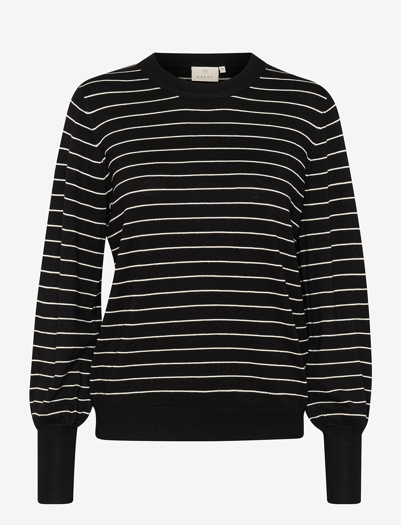 Kaffe - KAlizza Striped Pullover - black /turtledove slim stripe - 0