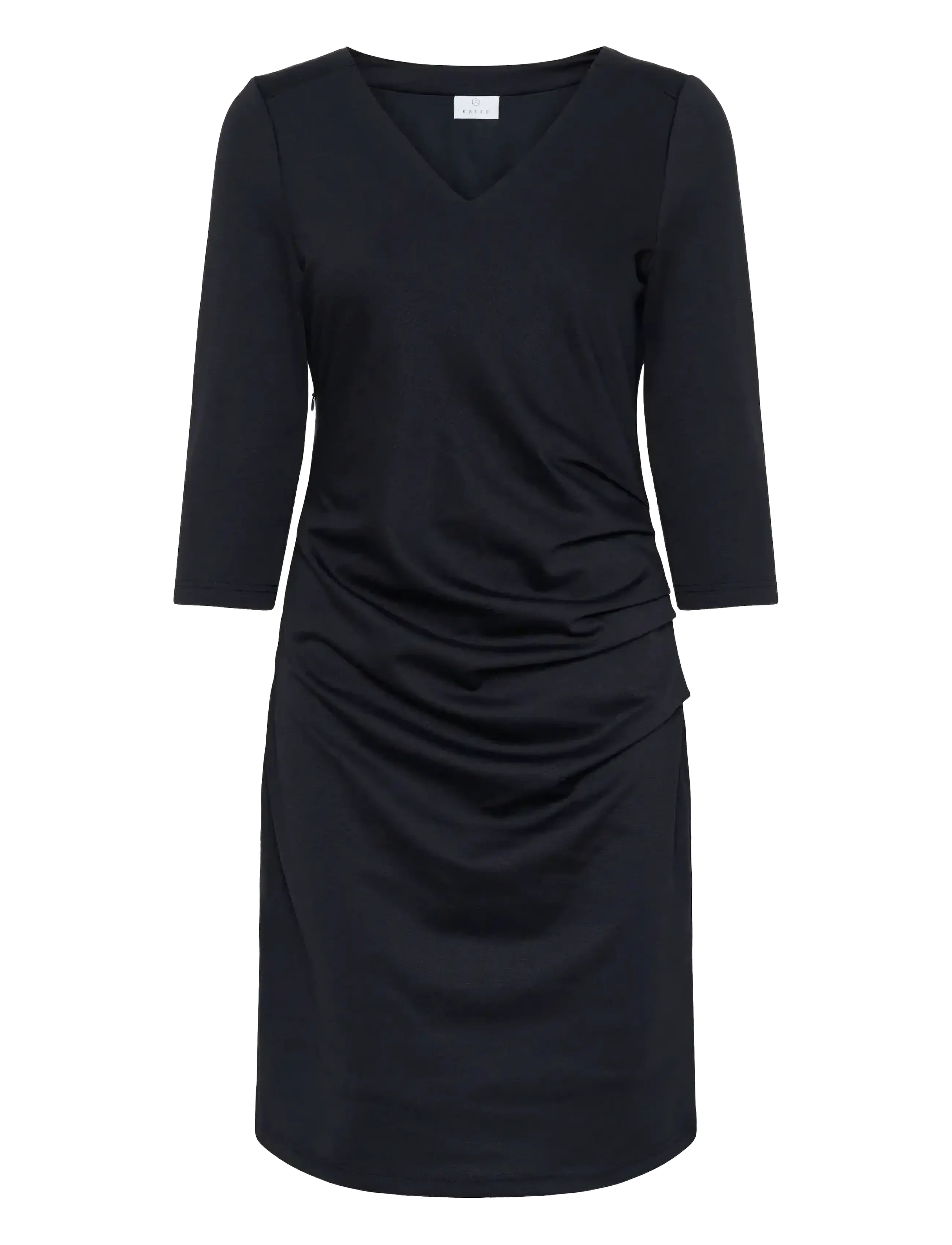 Kaffe KAindia V-neck 3/4 SL Dress - Kleider - BLACK DEEP / black