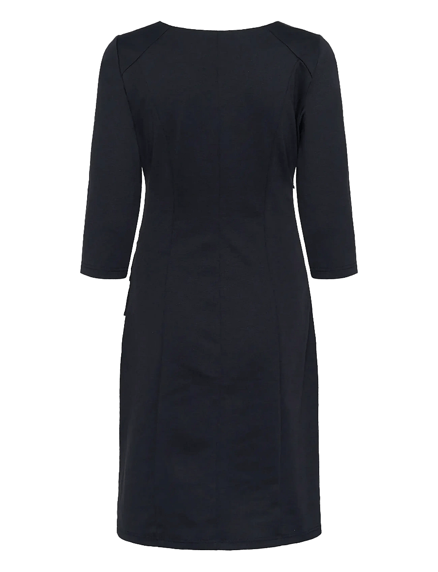 Kaffe - KAindia V-neck 3/4 SL Dress - aptemptos suknelės - black deep - 2