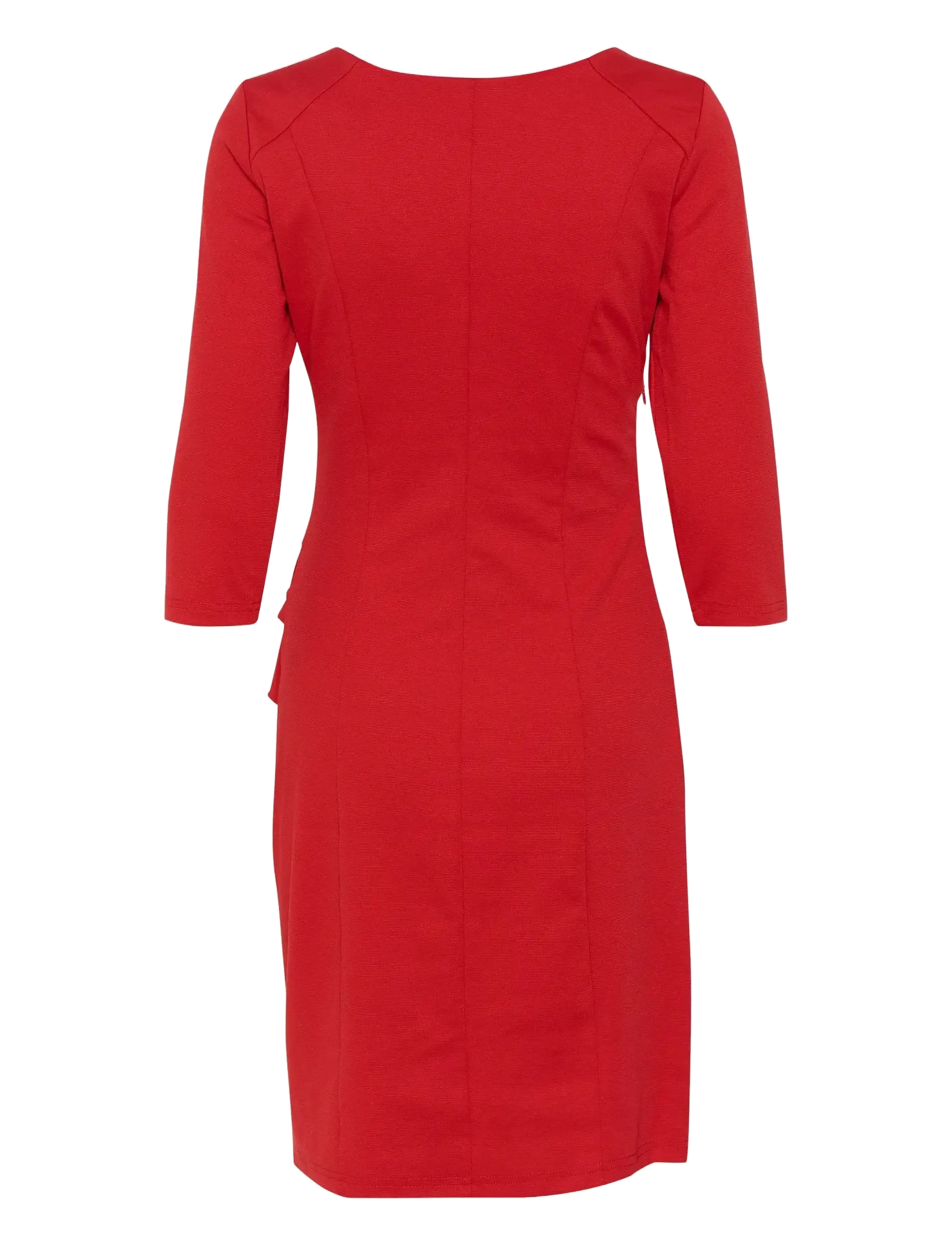 Kaffe - KAindia V-neck 3/4 SL Dress - stramme kjoler - haute red - 2