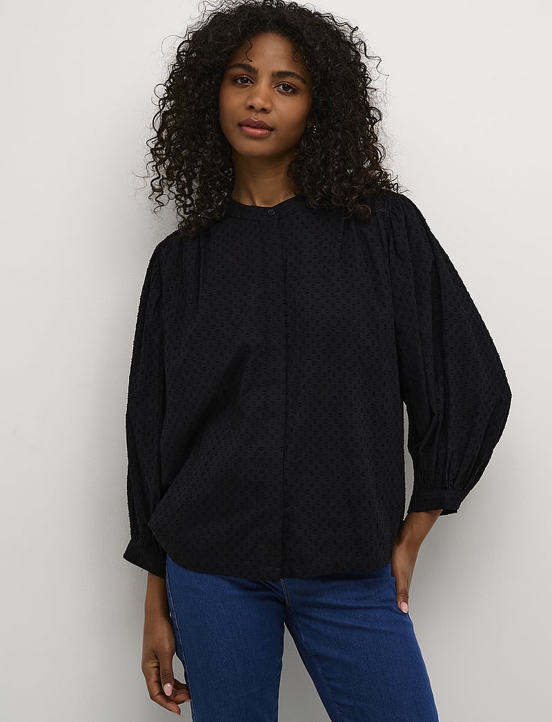 Kaffe - KAroca Blouse - langärmlige blusen - black deep - 0