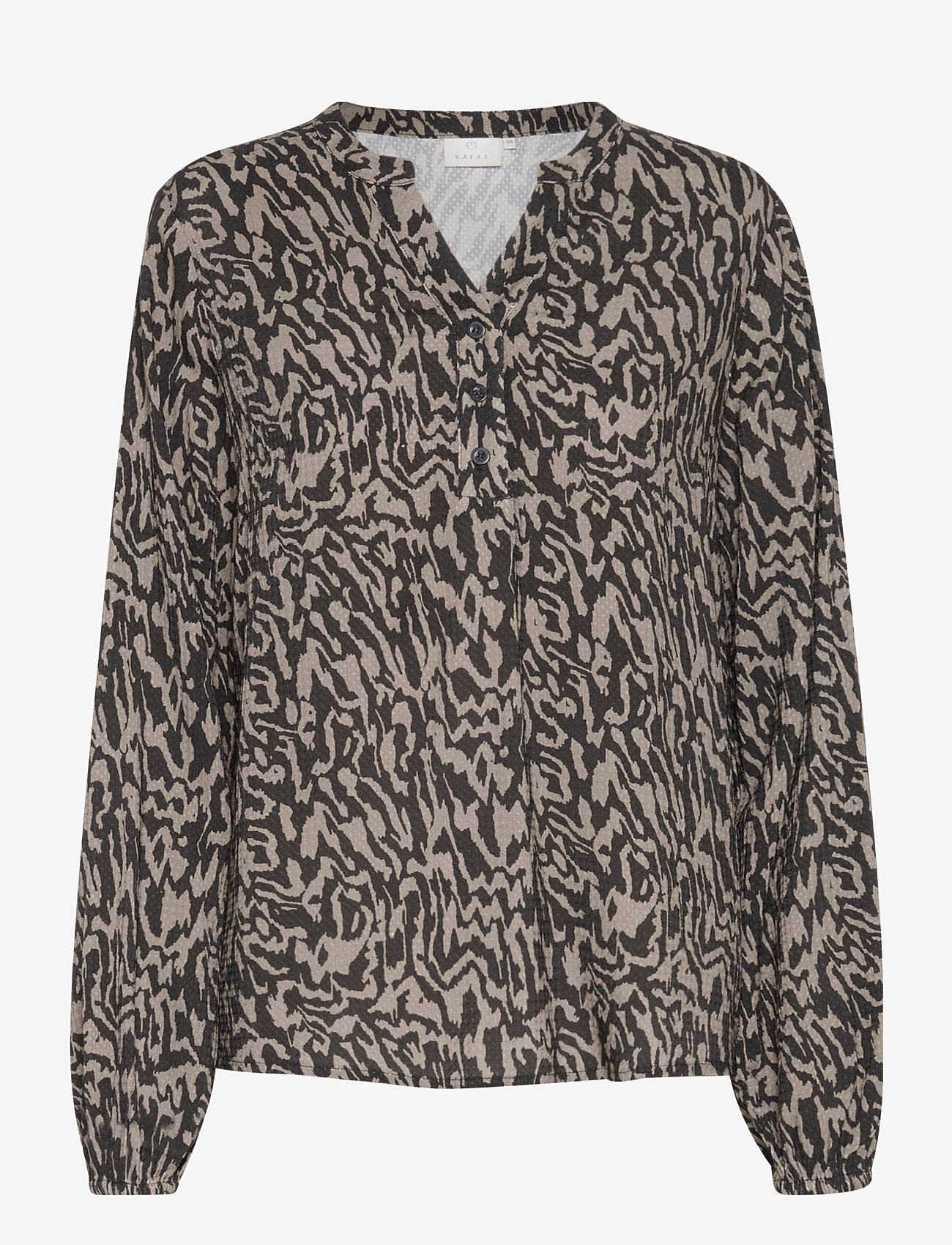 Kaffe - KAmathilde Blouse - langærmede bluser - black/elephant graphic lines - 0