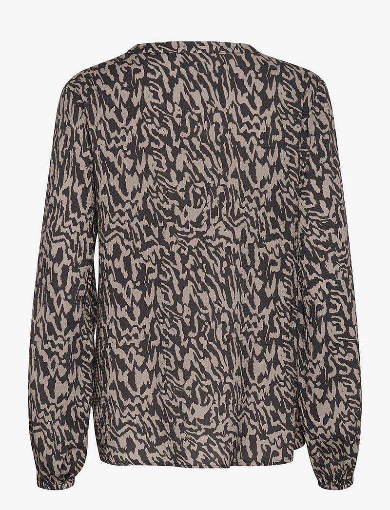 Kaffe - KAmathilde Blouse - langärmlige blusen - black/elephant graphic lines - 2