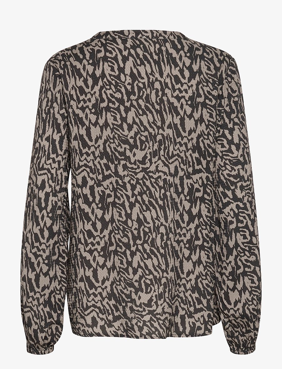 Kaffe - KAmathilde Blose - langärmelige blusen - black/elephant graphic lines - 2