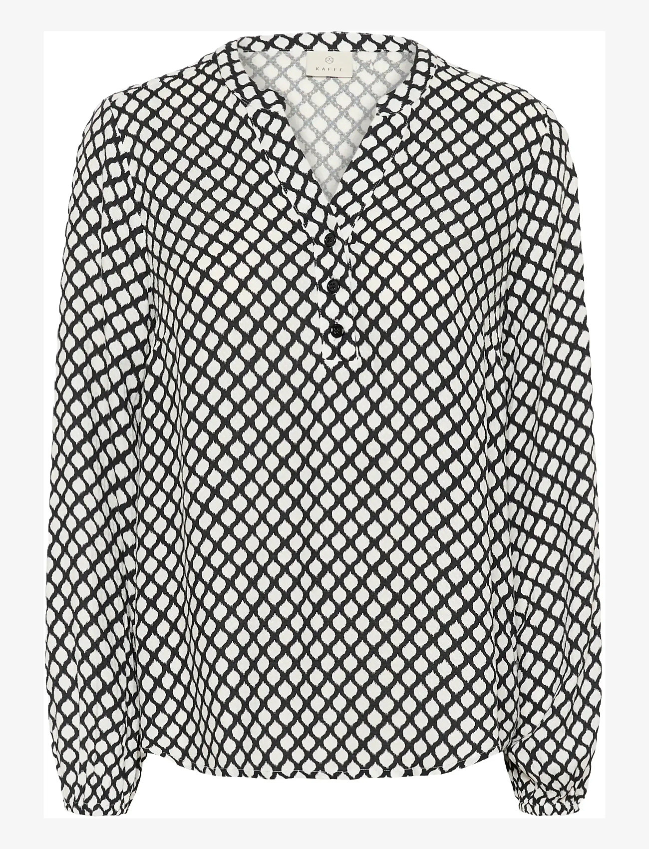 Kaffe - KAmathilde Blose - pikkade varrukatega pluusid - black/chalk graphic print - 1