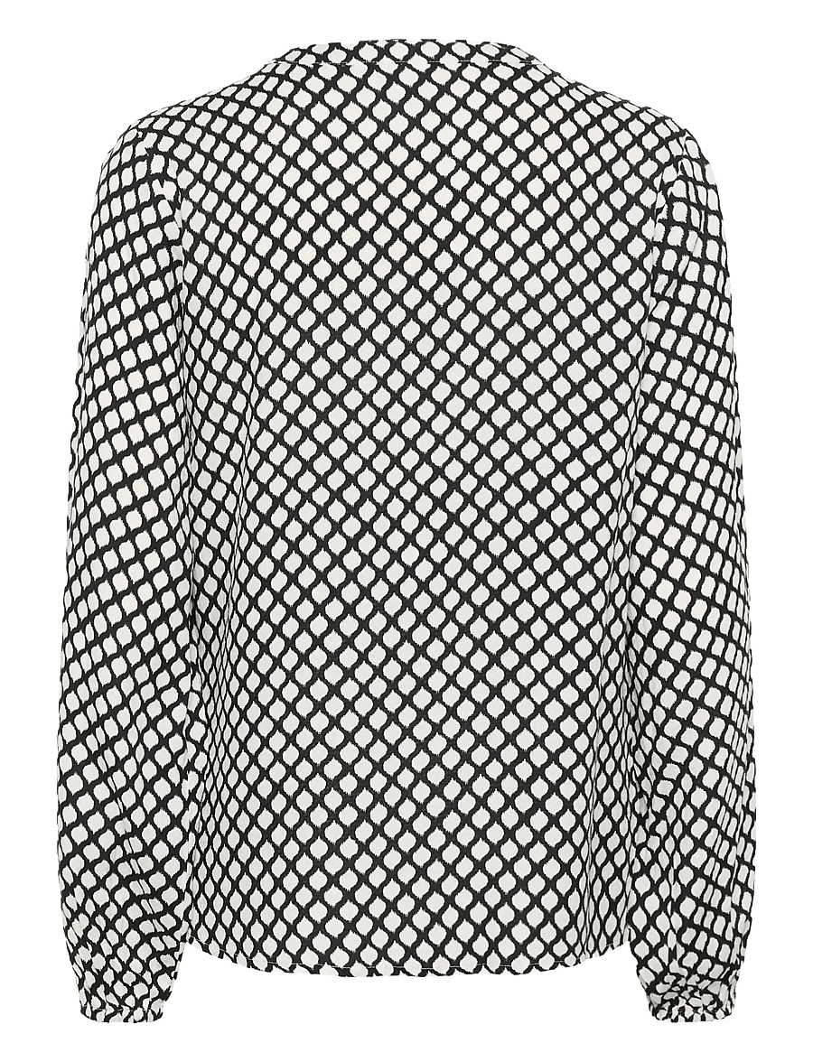 Kaffe - KAmathilde Blose - langärmelige blusen - black/chalk graphic print - 2
