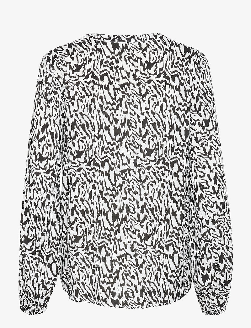 Kaffe - KAmathilde Blose - pitkähihaiset puserot - chalk/black graphic lines - 2