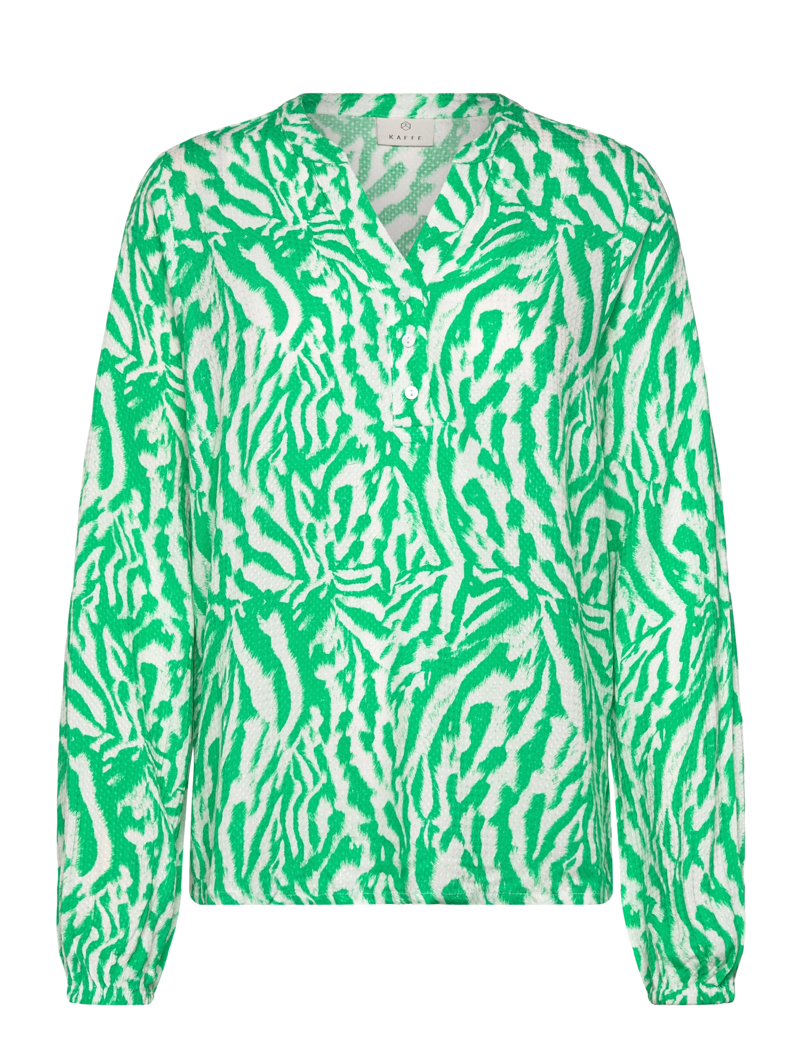 Kaffe KAmathilde Blouse - Blouses - BRIGHT GREEN/CHALK S ANIMAL / green